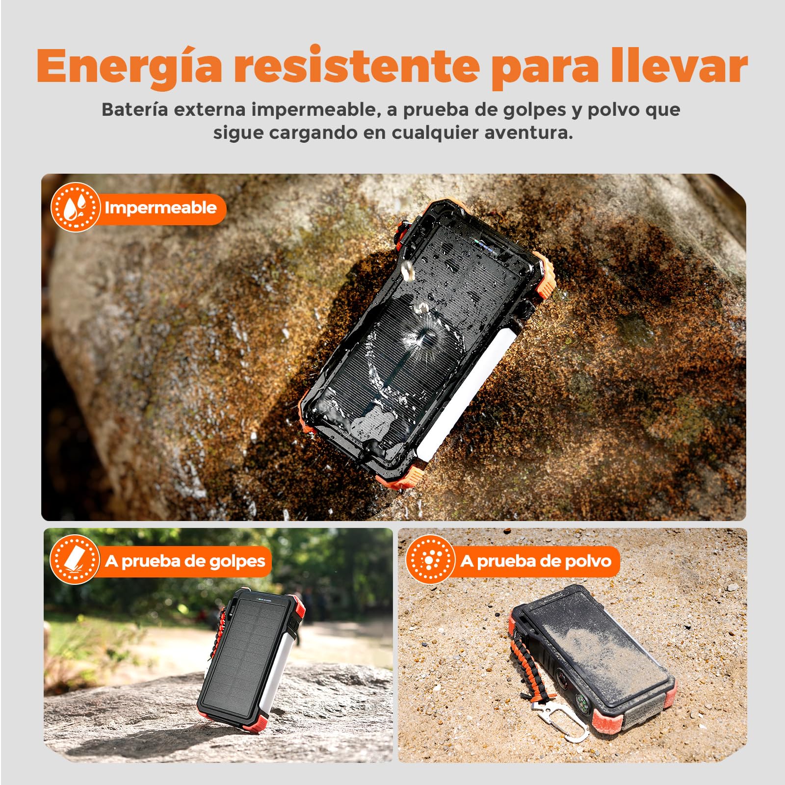 BLAVOR Banco de energía Solar 20000mAh Cargador Solar portátil Panel Solar para Exteriores PD 18W Carga rápida con Paneles solares Plegables Banco de energía para teléfonos móvile USB