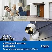 Vista 2 de Tapo - Cámara de seguridad de 1080p para interiores/exteriores - Detección gratuita de personas/movimiento/llanto de bebé