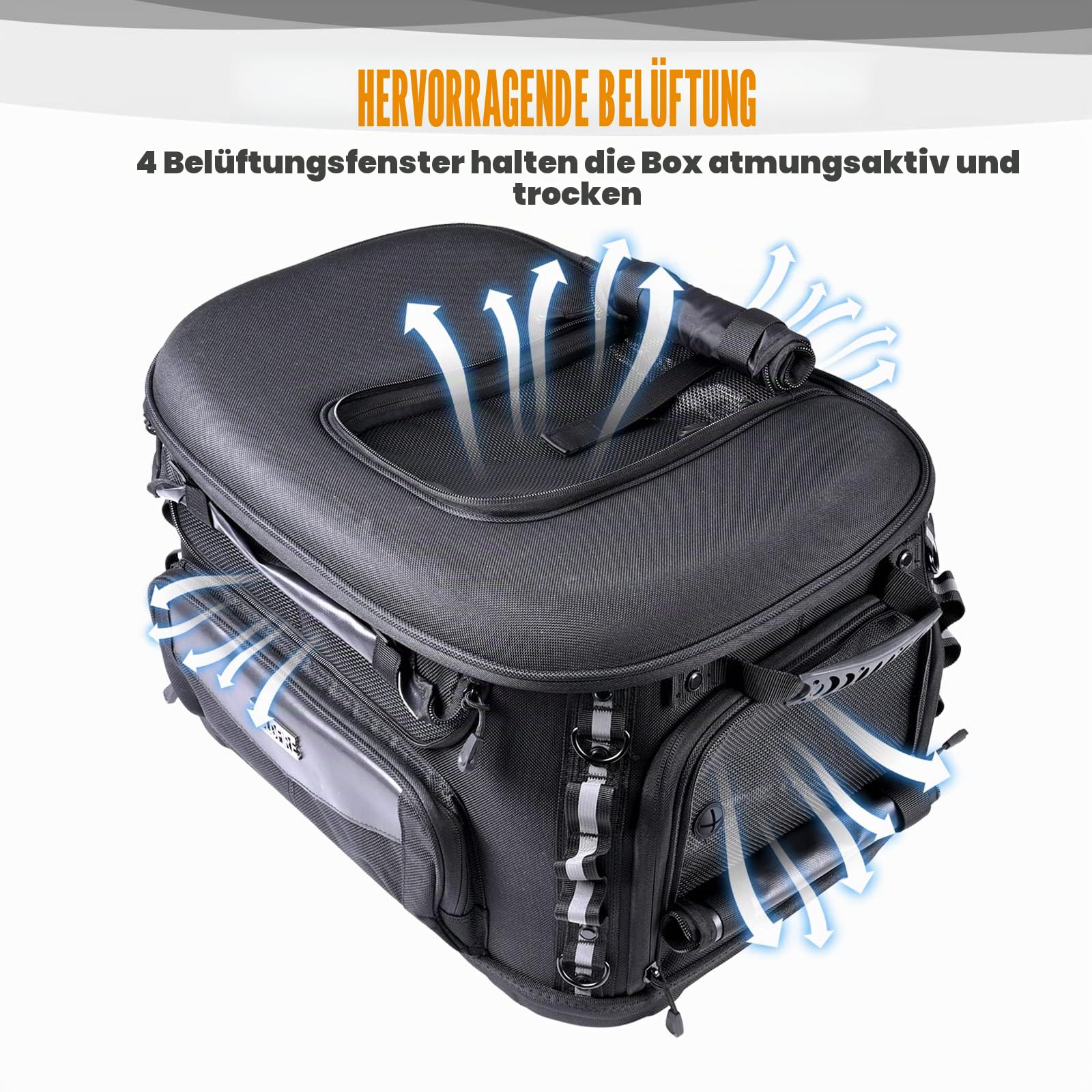 Motorrad Hundetragetasche, Rücksitz Fahrzeugmontierte Haustiertragetasche Reisetasche Katzentragetasche für Harley Trike Triumph Touring Street Glide Road King CVO (Schwarz)
