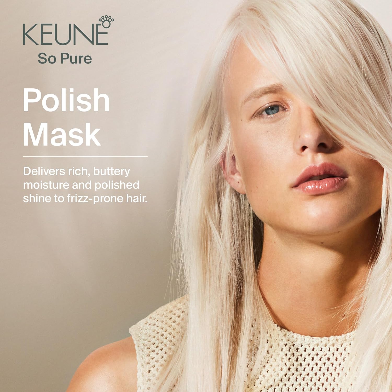 Keune So Pure Polish Mask, Smoothing and Anti-Frizz Hair Treatment, 6.7 Fl Oz