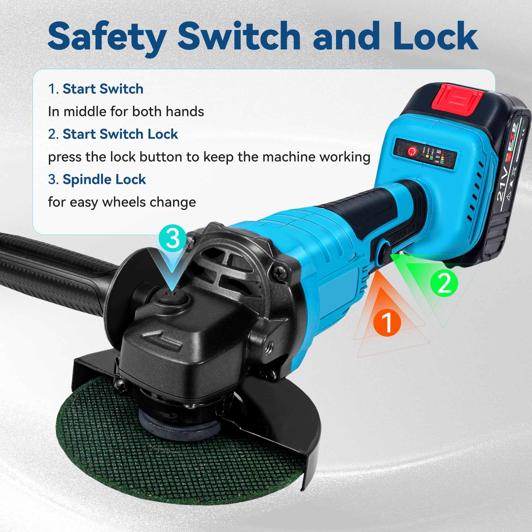 Meuleuse d'angle Sans Fil 125 MM, Disqueuse Sans Fil pour Batterie Makita, 23000RPM Moteur Brushless, pour Couper, Polir et Poncer, avec 2 Batteries