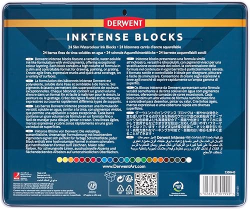 Vista 15 de Derwent Inktense Blocks - Juego de 72 unidades, bloque de 0.315 in, textura suave, soluble en agua, ideal para acuarela, dibujo, colorear