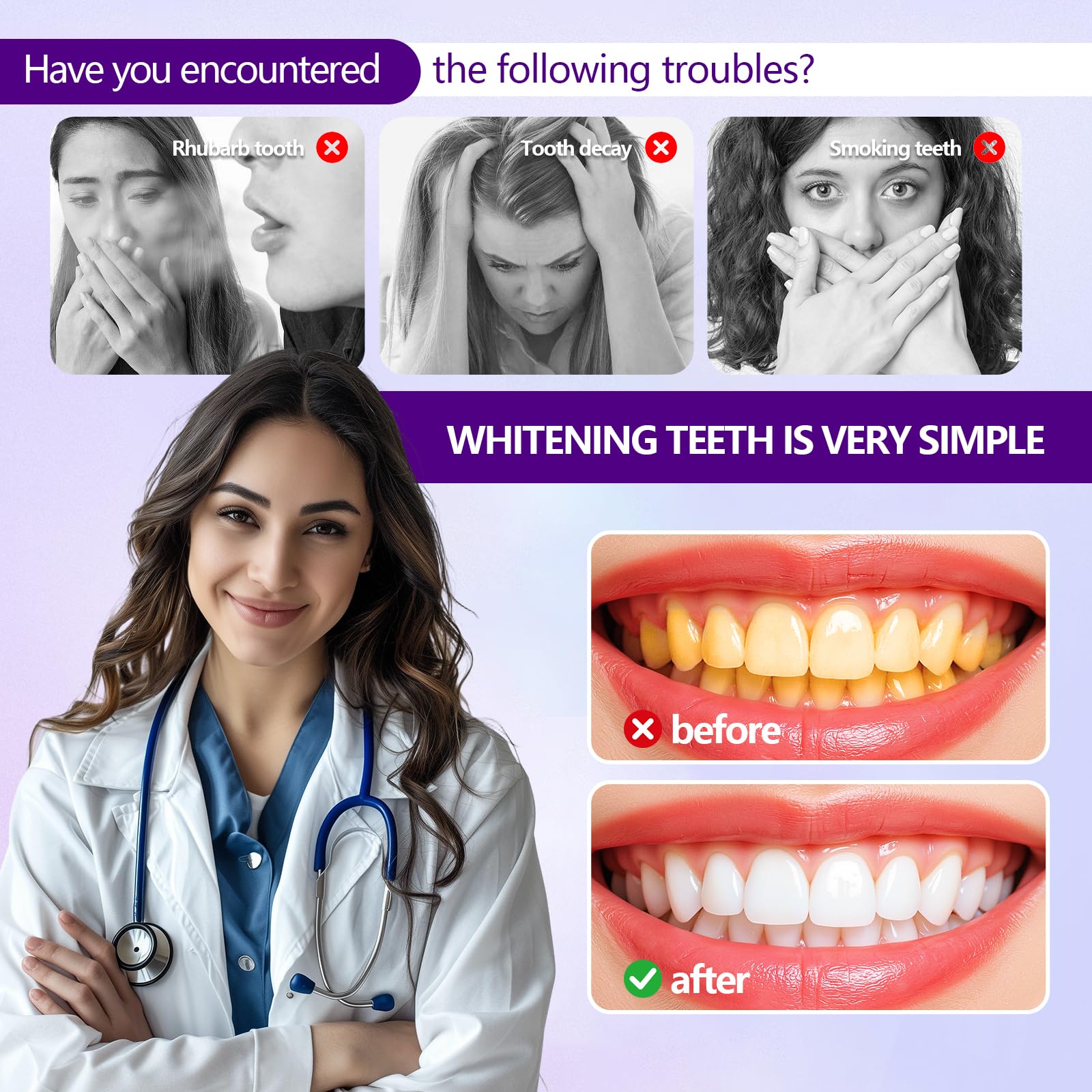2Pcs Violet Dentifrice Blanchissant Les Dents, Blanchiment Des Dents, V34 Correcteur Violet, Dentifrice Correcteur De Couleur, Convient Aussi Bien Aux Hommes Qu'aux Femmes