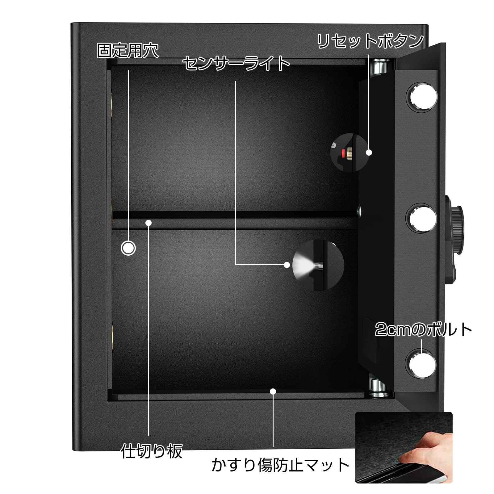 Amazon.co.jp: KABISAFE 家庭用金庫 テンキー式 セキュリティー