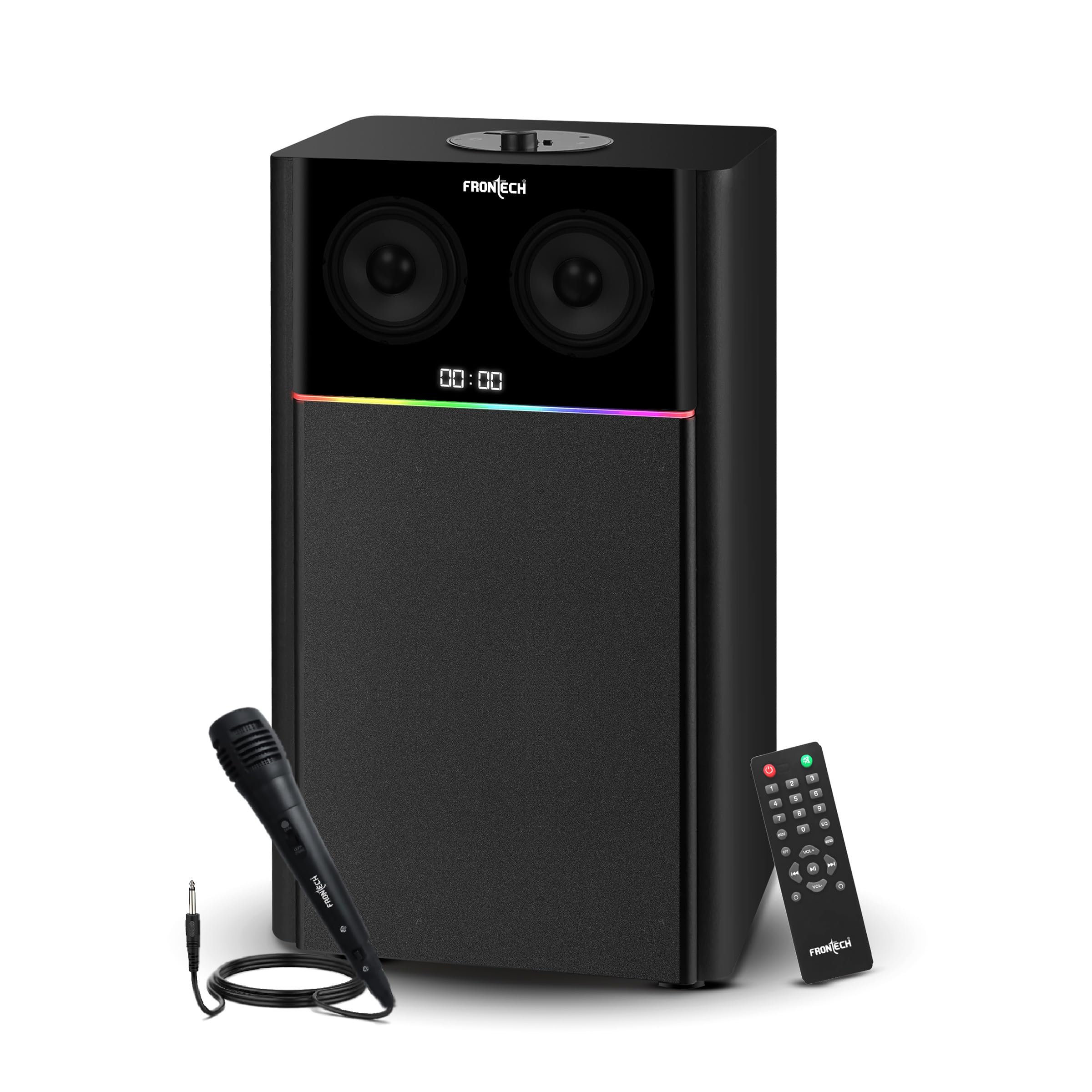 FRONTECH CRUX 1.0 Tower Speaker System - 80W, Bluetooth 5.0, USB|FM, LED Display, 1 Year Warranty, (Black, SW-0161)