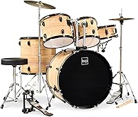 Vista 10 de Best Choice Products Juego completo de batería para adultos de 5 piezas con soportes de platillo, taburete, pedal de tambor, palos, piso Tom - negro
