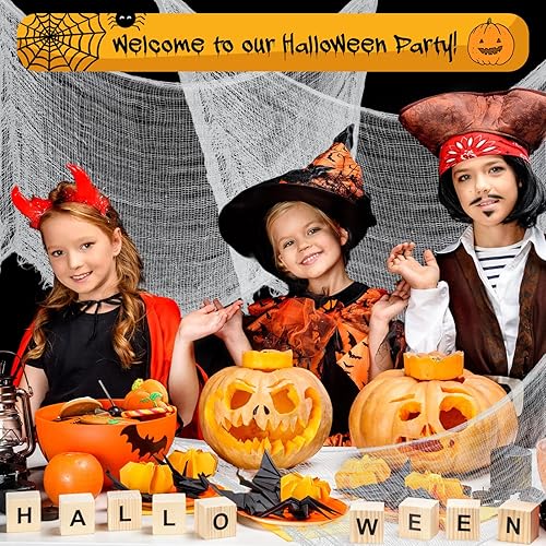 Miniatura 49 de Legigo Paquete de 12 paños espeluznantes de Halloween (30 x 72 pulgadas), gasa espeluznante para fiesta de Halloween, suministros de fiesta de Negro