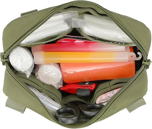 Miniatura 4 de FRTKK Molle - Bolsa táctica de administración con parche de bandera de Estados Unidos y llavero y paquete de 2 bolsas tácticas Molle con parche de