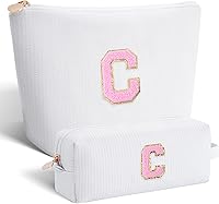 Vista 18 de Bolsa de maquillaje con iniciales personalizadas, bolsa de cosméticos, Lavanda, K