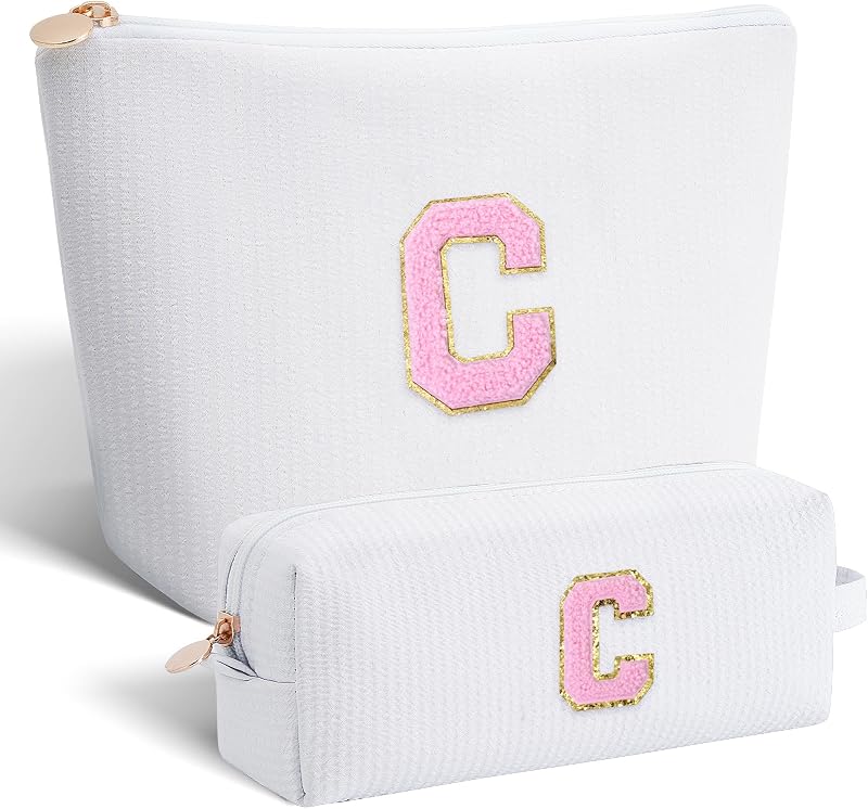 Gifts for Teen Girls Women - Birthday Gifts for 10 11 12 13 14 15 16 17 18 Years Old Girl,Makeup Bag Cosmetic Bag,Teacher Gift Trendy Stuff Toiletry Bag - White,C