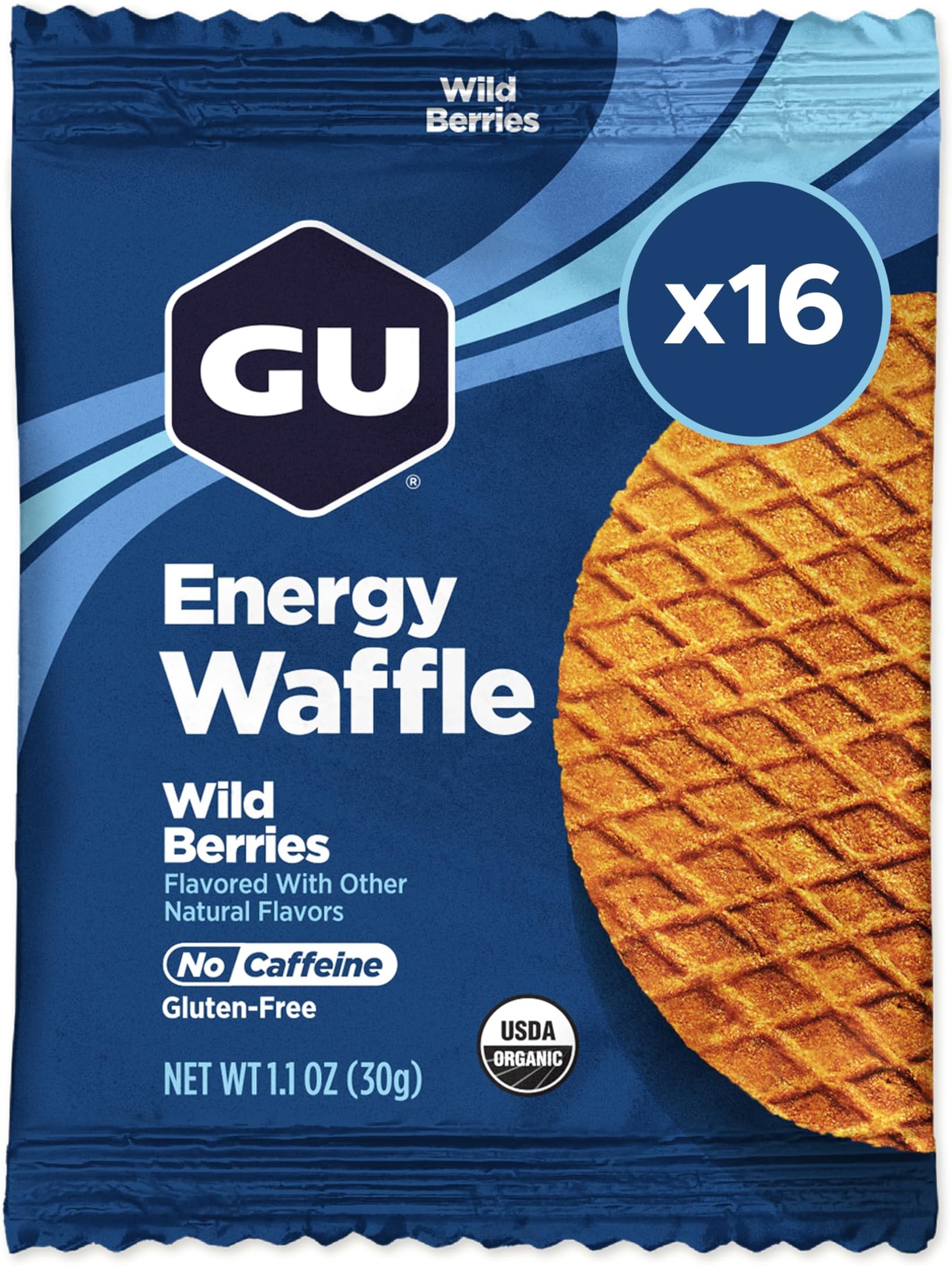 GU Energy Wild Berries Stroopwafel Dutch Style Syrup Waffle - Pack of 16