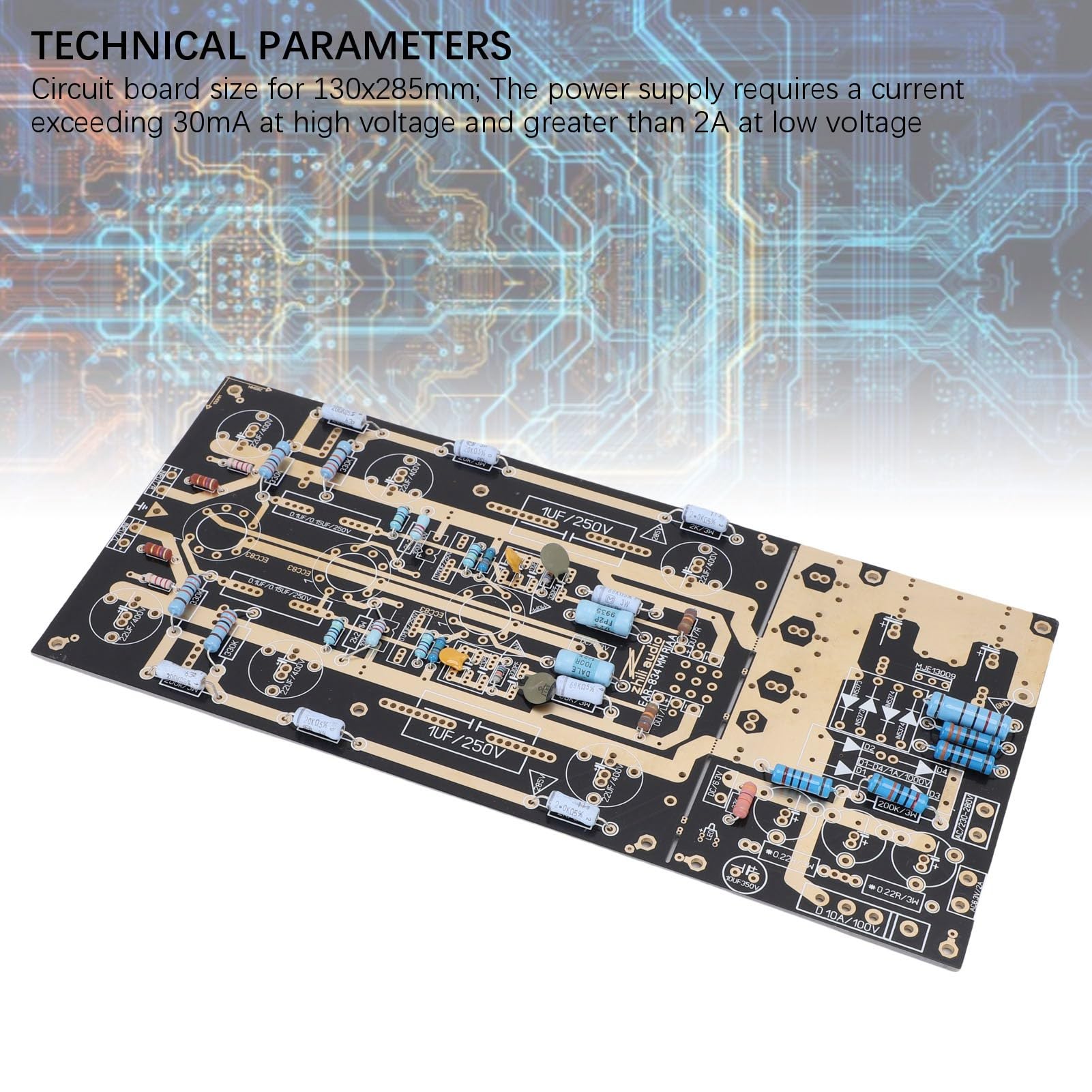 Cocoarm Zestaw Płytek Drukowanych Wzmacniacza Gramofonowego PCB Mm Płytka Drukowana Gramofonu 130 X 285 Mm z konstrukcją 12AX7 X 3 Kompletne Komponenty dla Entuzjastów Dźwięku HiFi