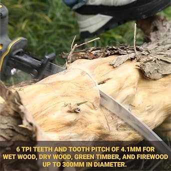 Japanese Teeth Wood Pruning Reciprocating Saw Blades, 15 Inch, 6 TPI, Arc Edge Wood Pruning Saw Blades for Tree Trimming, for Sawzall Blades for Trees (5 Blades)