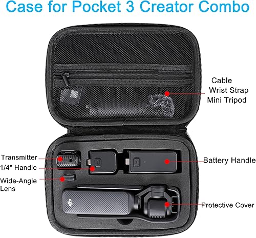Miniatura 2 de PellKing Estuche de transporte para DJI Osmo Pocket 3 Cámara, bolsa de almacenamiento portátil compatible Osmo Pocket 3 Creator Combo Accesorios