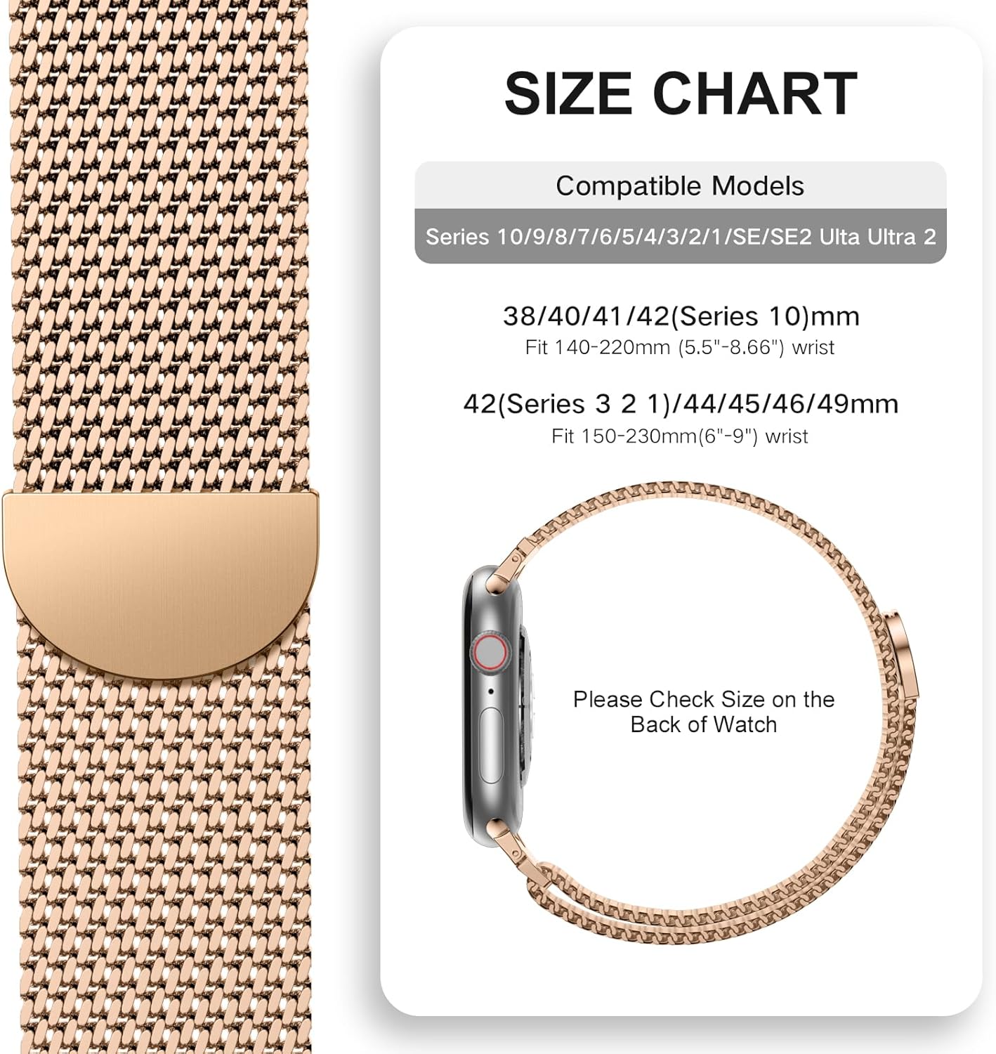 Milanese Mesh Loop Compatible with Apple Watch Bands for Men 44mm 49mm 45mm 46mm 40mm 38mm 41mm 42mm, Stainless Steel Metal Magnetic Strap for iWatch Band Series 11 10 9 8 7 6 5 4 3 2 1 SE Ultra3 2 1 - Image 5