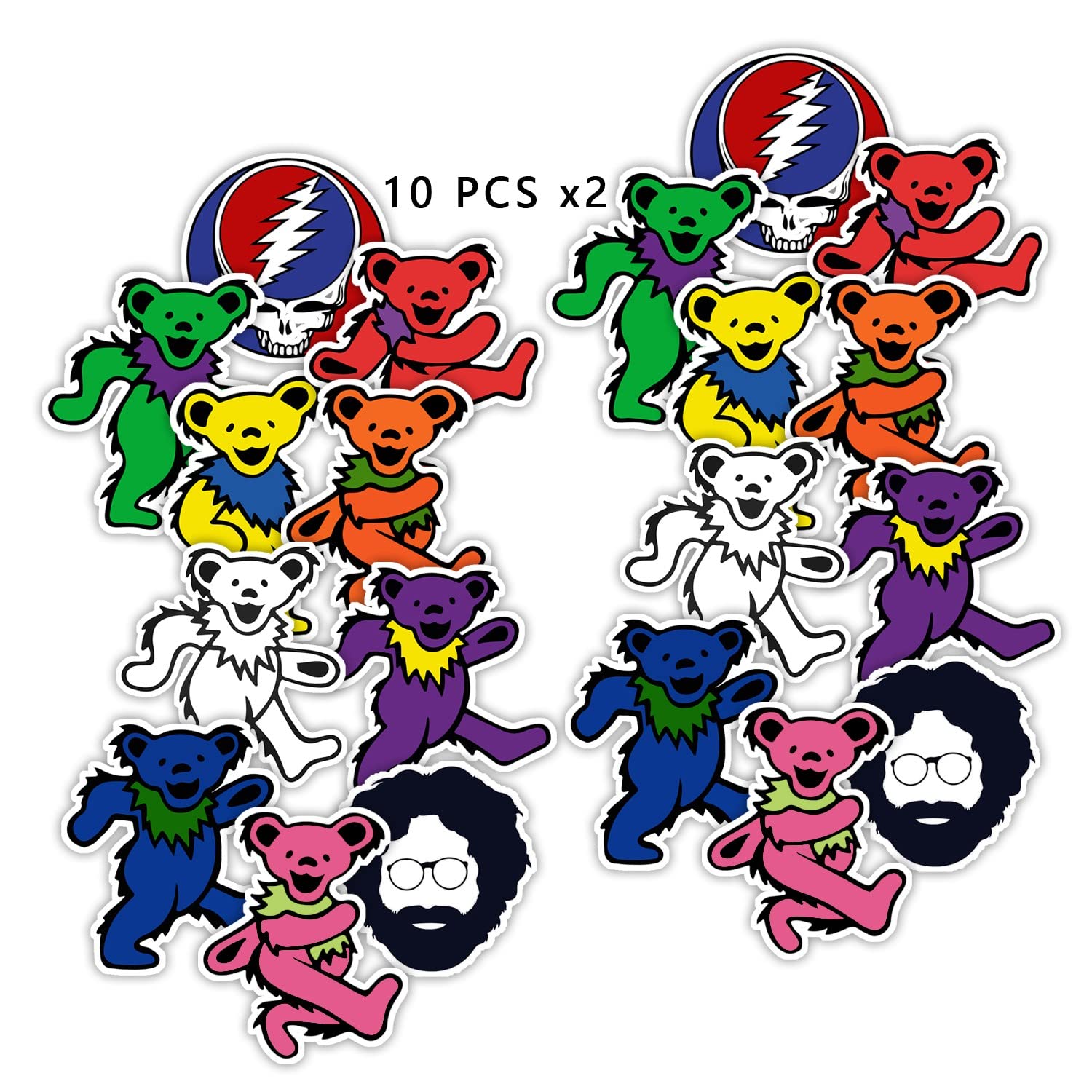 GTOTd Stickers for Cute Bear Rock Band(20pcs,Large Size) Merch Cartoon Colorful Decor Gifts Party Supplies Vinyl Stickers for Window Phone Laptop Bottles Teens Girls