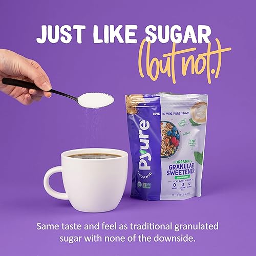 Miniatura 3 de Pyure Mezcla orgánica de stevia granulada multiusos sustituto de azúcar blanco cero carbohidratos cero azúcar cero calorías stevia a base de plantas