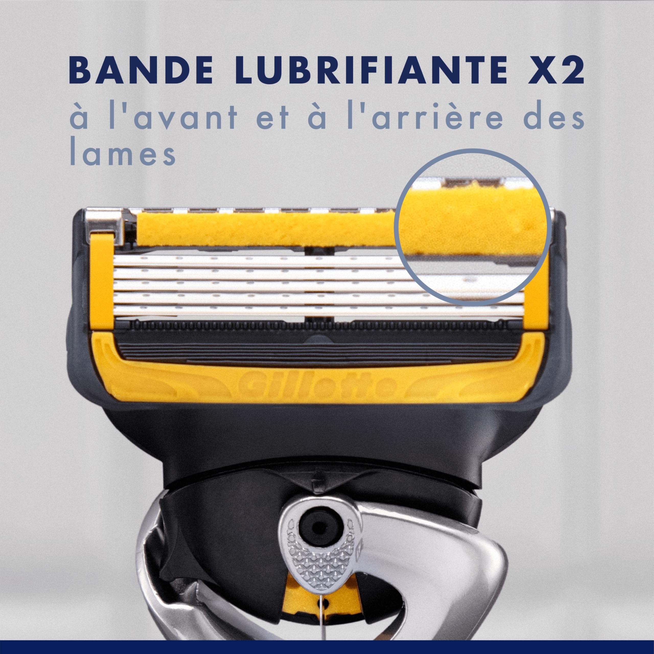 Gillette Rasoir Homme Proshield Power, Cartouche à 5 Lames, Argent | Manche Réutilisable, Tête Flexible en Acier Inoxydable Longue Durée, Bande Lubrifiante x2, 1 Recharge Jusqu’à 30 Rasages