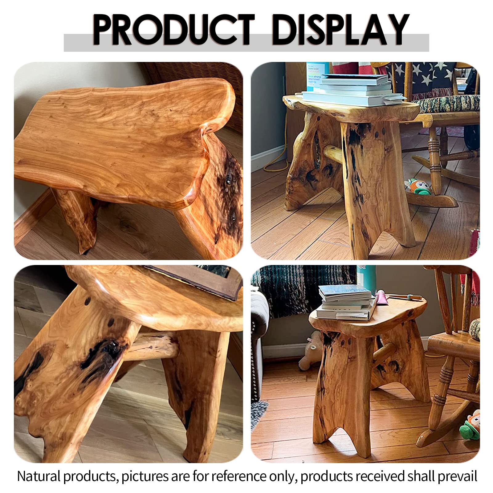 Amazon.com: HOEGMST Wood Step Stool, Unique Design Live Edge Wood