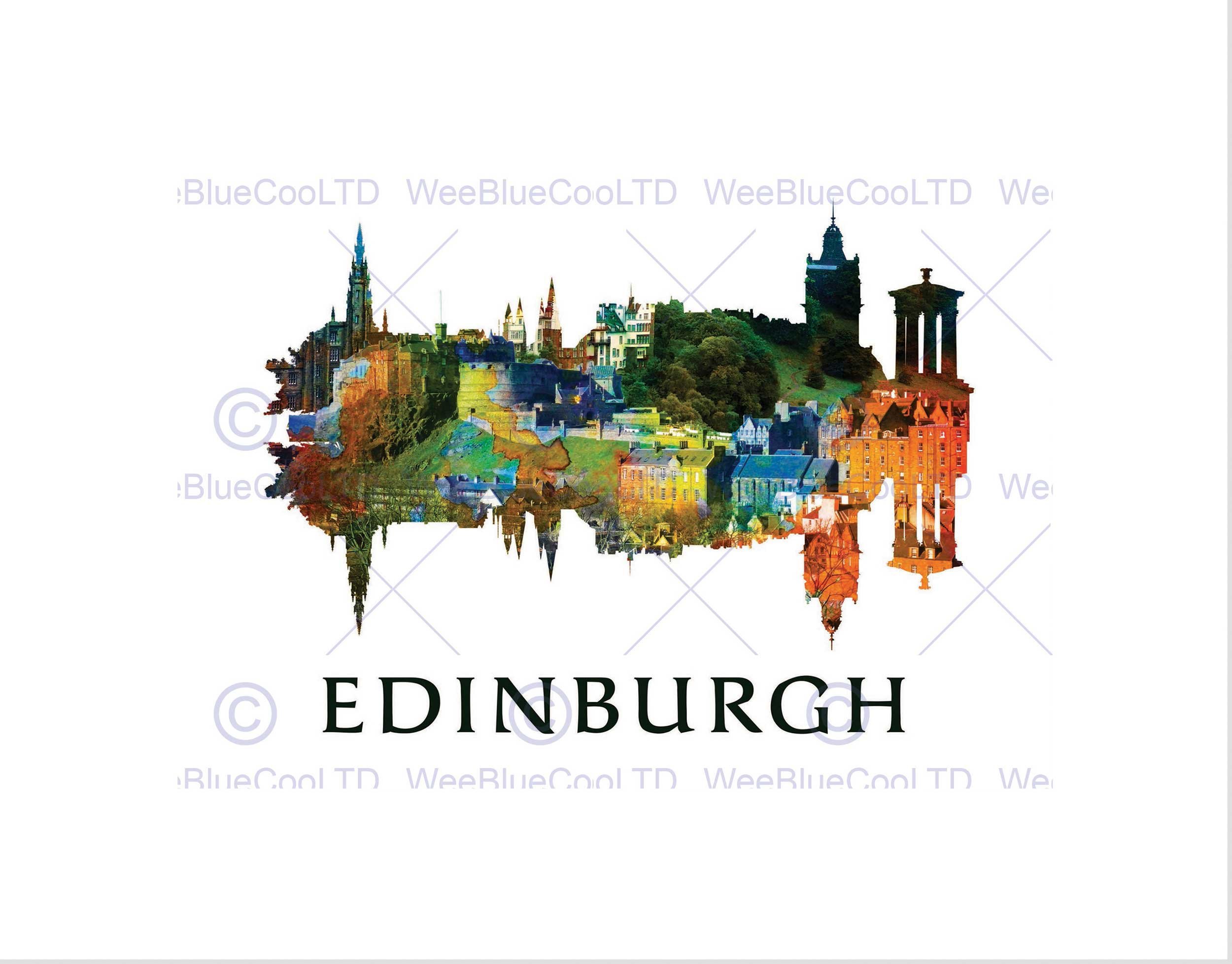 Wee Blue Coo Edinburgh Symmetry Art Gift Wall Art Print