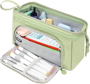 Large Capacity Pencil Case Big Pencil Pouch Special Aesthetic School Pen Bag For Girls Teen Nurse Adults Kids Soft Organizer With Zipper Cute Travel Pencil Pouches Estuche Para Lapices Green