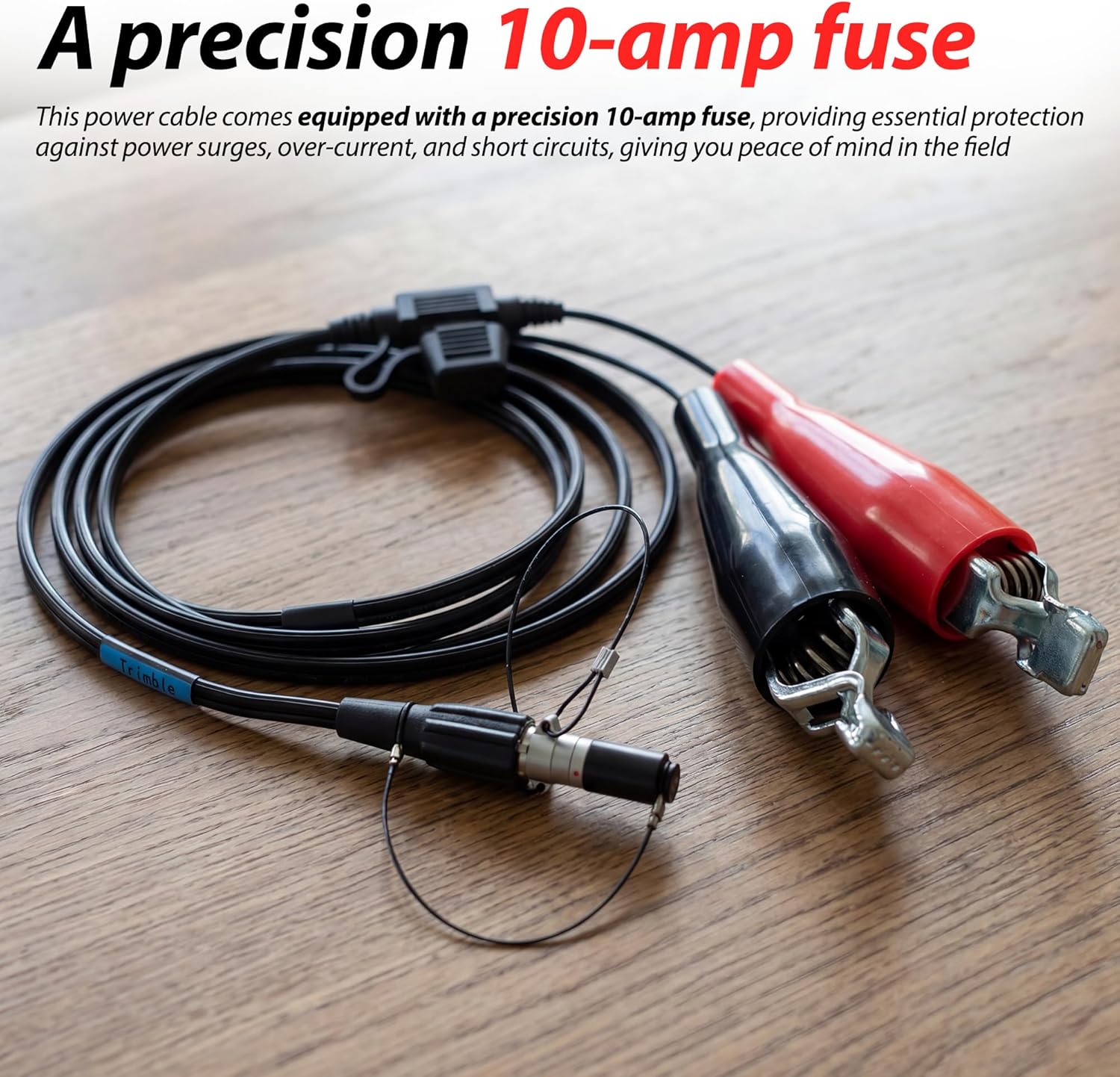 12V Power Cable Compatible with Trimble 4700 4800 5700 5800 R6 R7 R8 R10 GPS RTK GNSS Receiver, 7 Pin to Alligator Clips, 46125-20