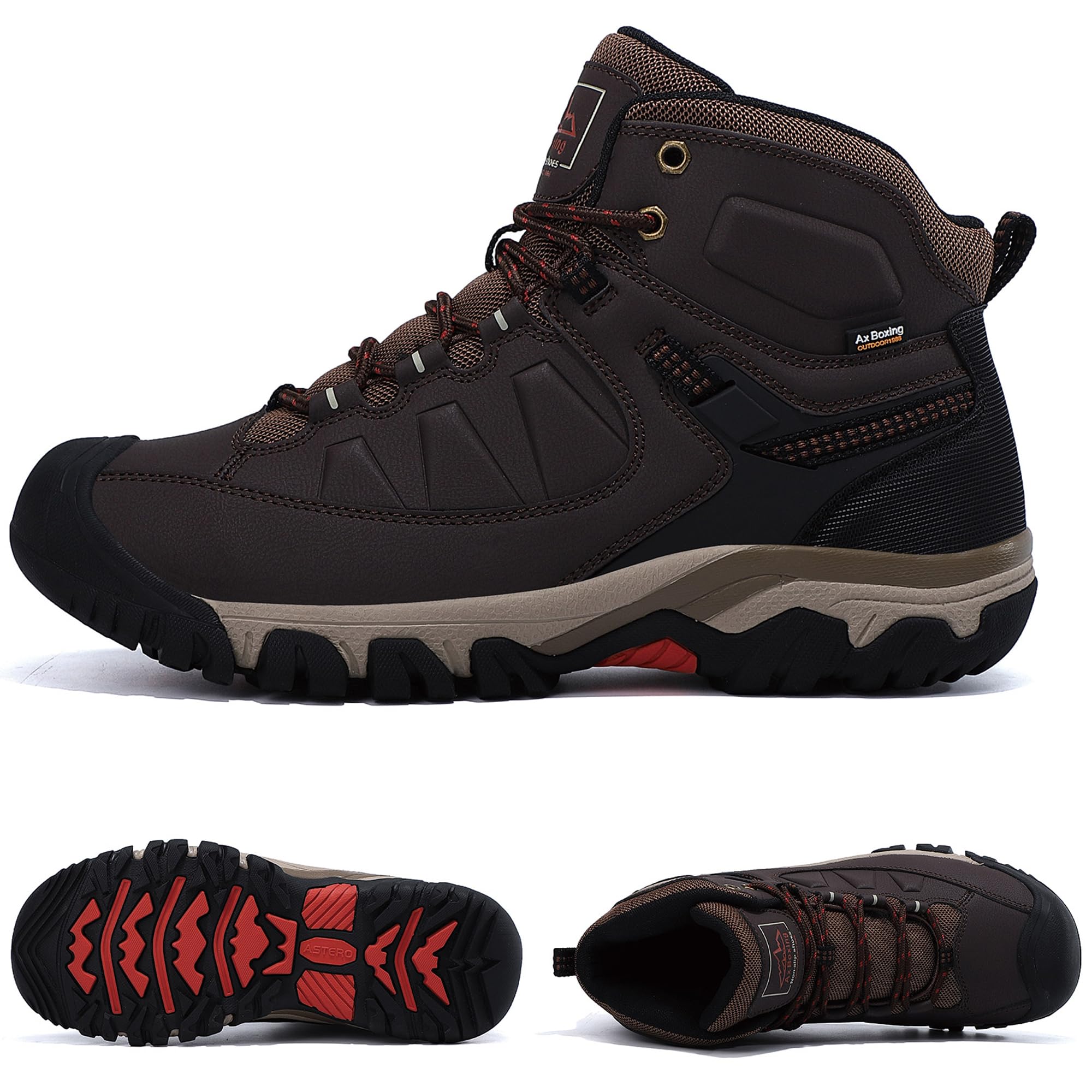 AX BOXING Scarpe Uomo Invernali Caldo Fodera Stivali Antiscivolo Scarponcini Uomo Invernali Scarpe Trekking Stivaletti Taglia 41-46 EU