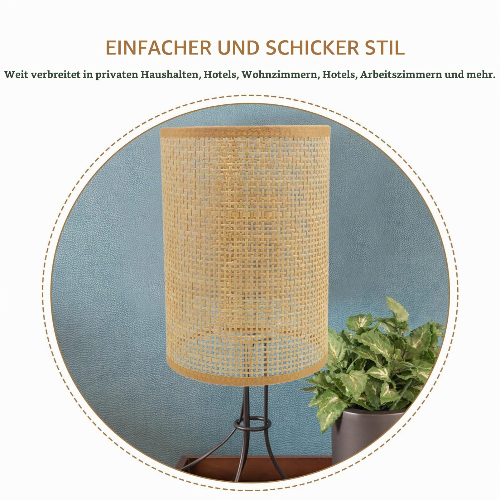 2 St¨¹ Rattan Trommel Lampenschirm Ersatz E27/E14 Kronleuchter Lampenschirm Natur Gewebt Zylinder Lichtabdeckung Tischlampenabdeckung F¨¹r Kronleuchter Stehtischlampen