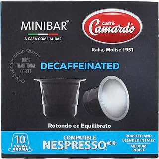 Camardo Decaffeinated Coffee Pods Compatible Premium Nespresso Capsules Italian Coffee Imported from Italy