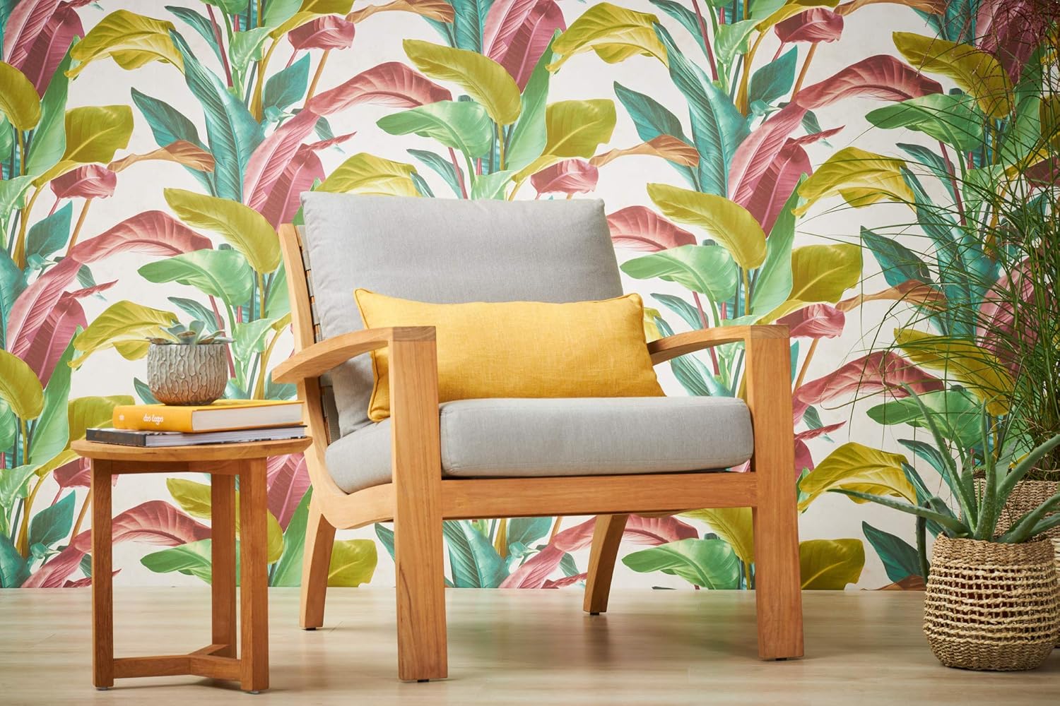 A.S. Création Livingwalls Metropolitan Stories 378621 37862-1 Non-Woven Wallpaper 10.05 m x 0.53 m Palm Design 10.05 m x 0.53 m Multi-Coloured Cream