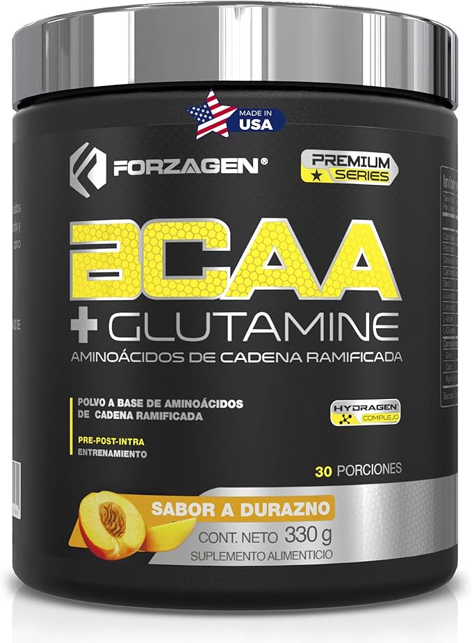FORZAGEN Hecho en EUA BCAA + Glutamine Aminoácidos de Cadena