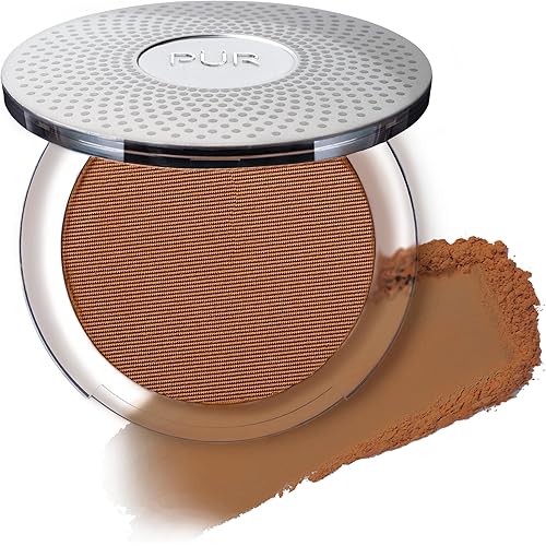 PÜR MINERALS 4-in-1 Pressed Mineral Makeup Powder Foundation with SPF 15 - Concealer & Finishing Compact Pressed Powder for Face - Buildable Medium to Full Coverage Foundation Powder