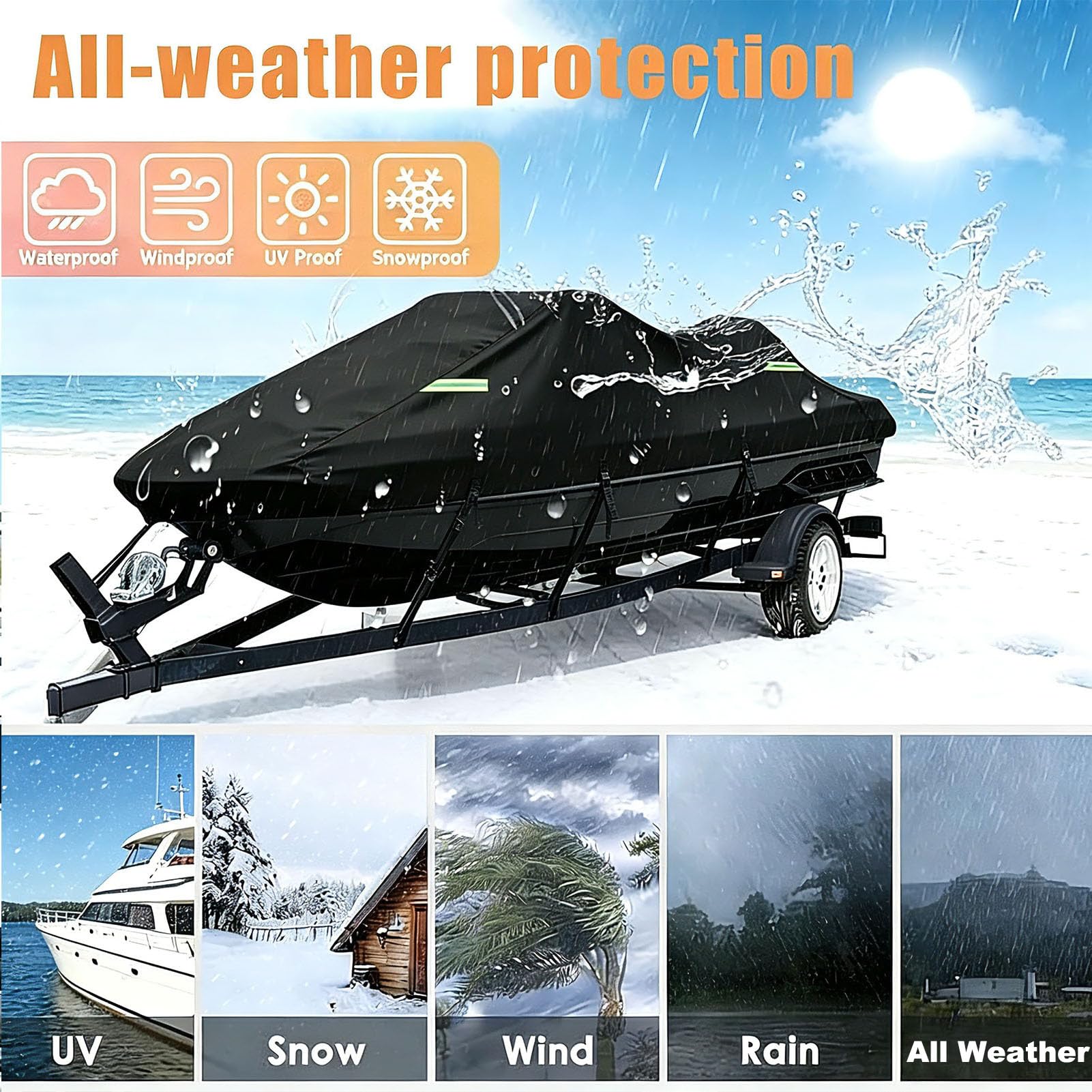 Funda para Moto Acuática para Sea-Doo Wake 2008-2026 | Funda para barca moto de agua jet‑ski Fundas para Barco Lona a Prueba de Polvo Resistente a los Rayos UV