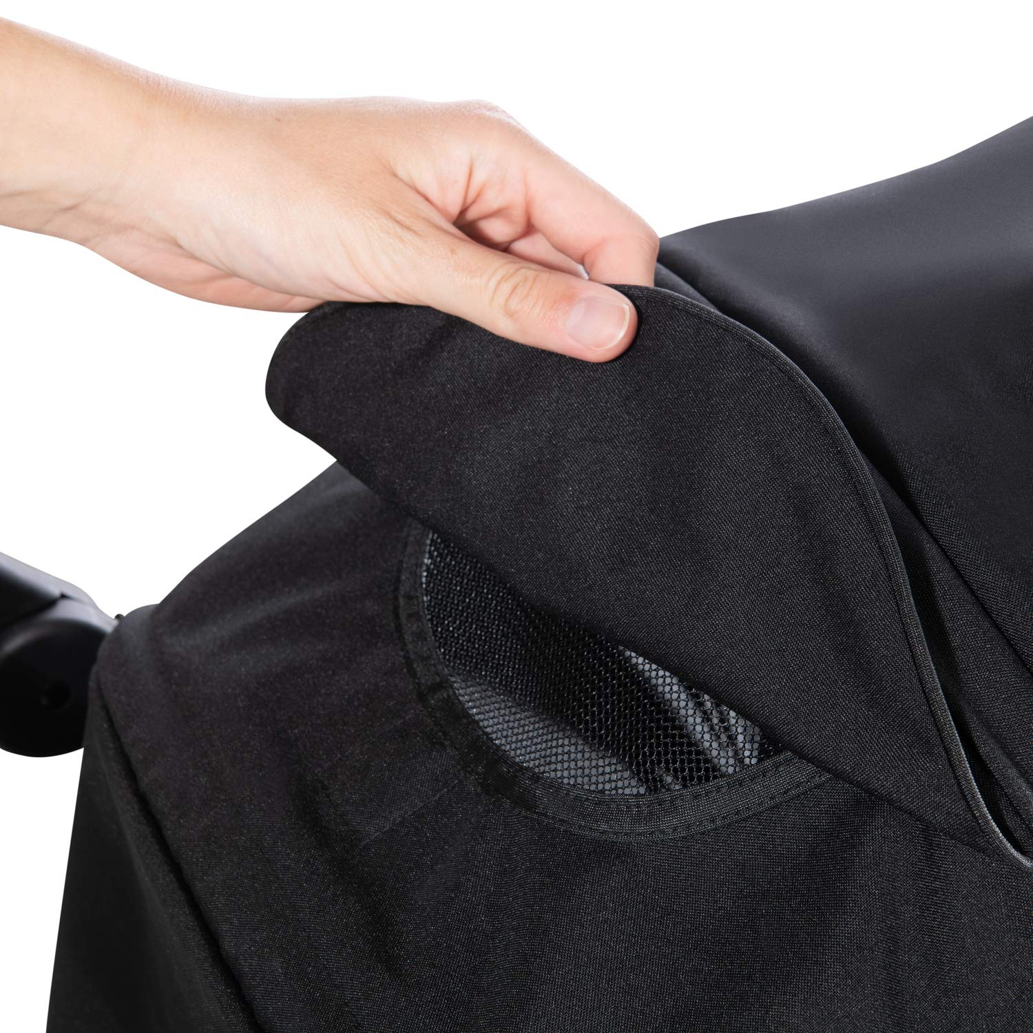 hauck Rapid 4R Plus, Nero - Passeggino Cittadino dalla Nascita fino a 22 kg, Pieghevole con una Mano, Ruote di Gomma Ammortizzate, Maniglione Regolabile, Cappotta UPF 50+, Portabibite Incluso