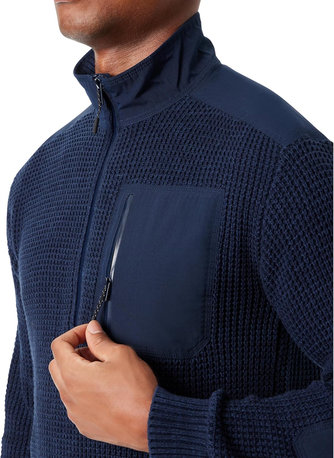 BASS Outdoor Men's Quarter Zip Front Armer Pullover Sweater with Zip Chest Pocket Standard
