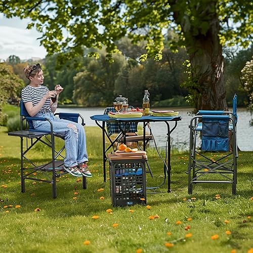 Miniatura 2 de EVER ADVANCED Silla Plegable Alta de 30.7" de Altura del Asiento Silla de Director Taburete de Bar Alto Plegable para Artista de Maquillaje Pintura