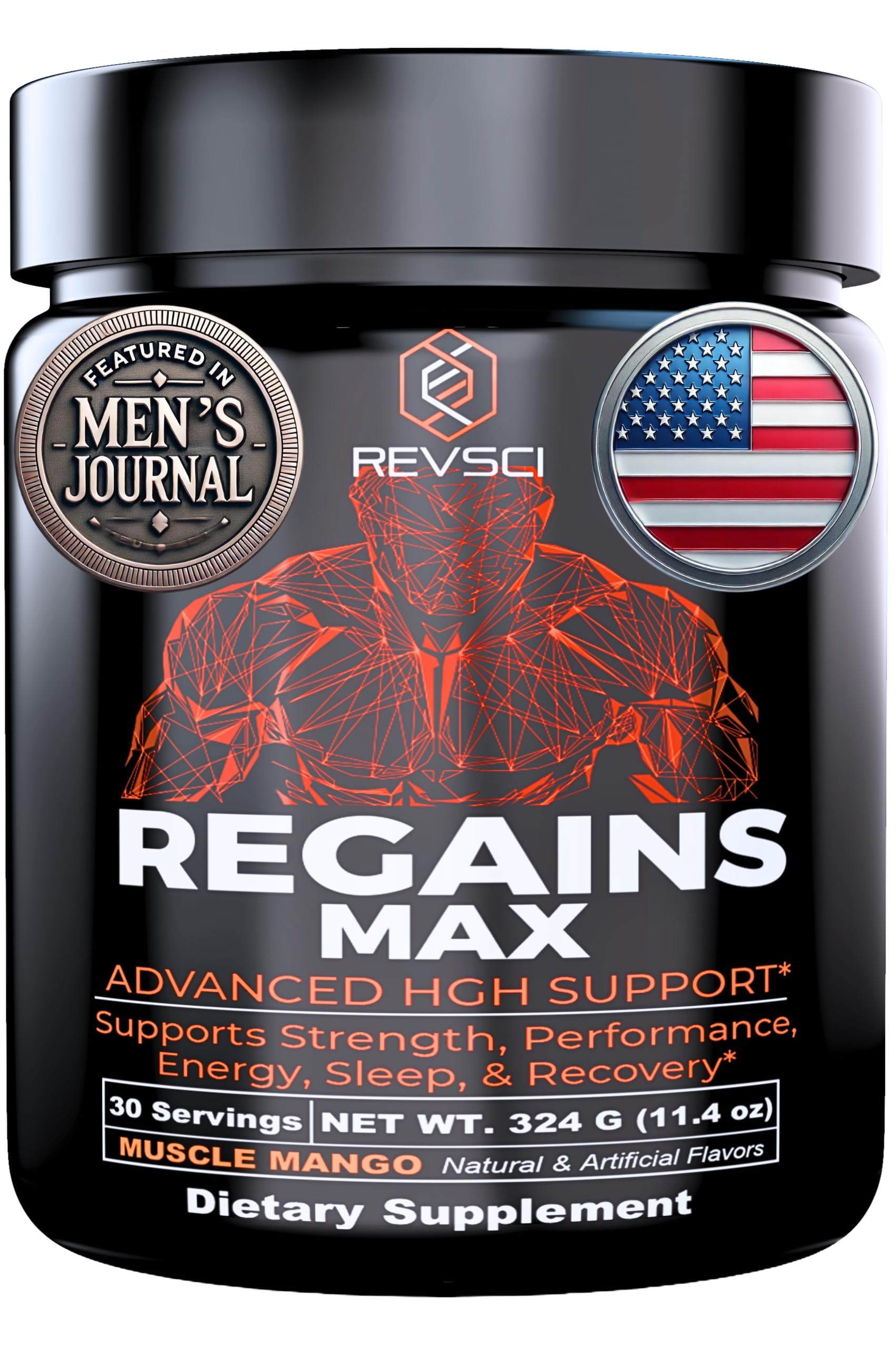 HGH Supplements for Men & Women, REVSCI Regains Max Amino Acids Supplement, Post Workout Recovery Powder, Anabolic Muscle Recovery & Muscle Builder for Men, HGH Human Growth Hormone Booster Supplement