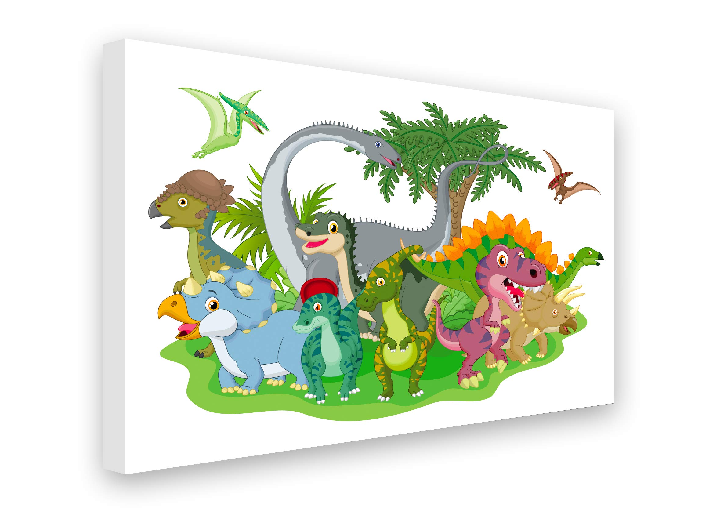 PICSonPAPER Stampa Su Tela Dinosauri: 70x50cm, Qualità Alta, Decorazione Cameretta, Fatto A Monaco