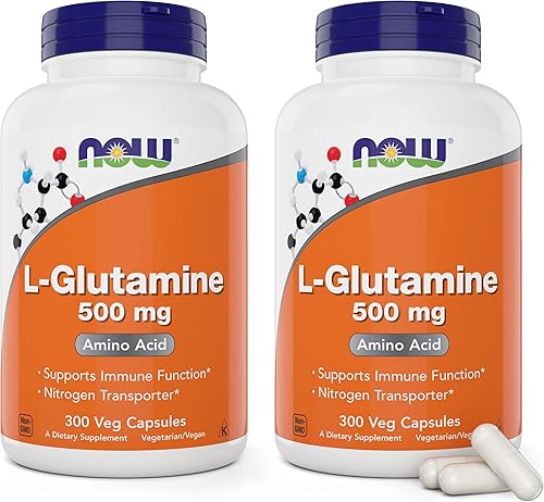 Now L-Glutamina 500 mg, 300 cápsulas veganas (paquete de 2)