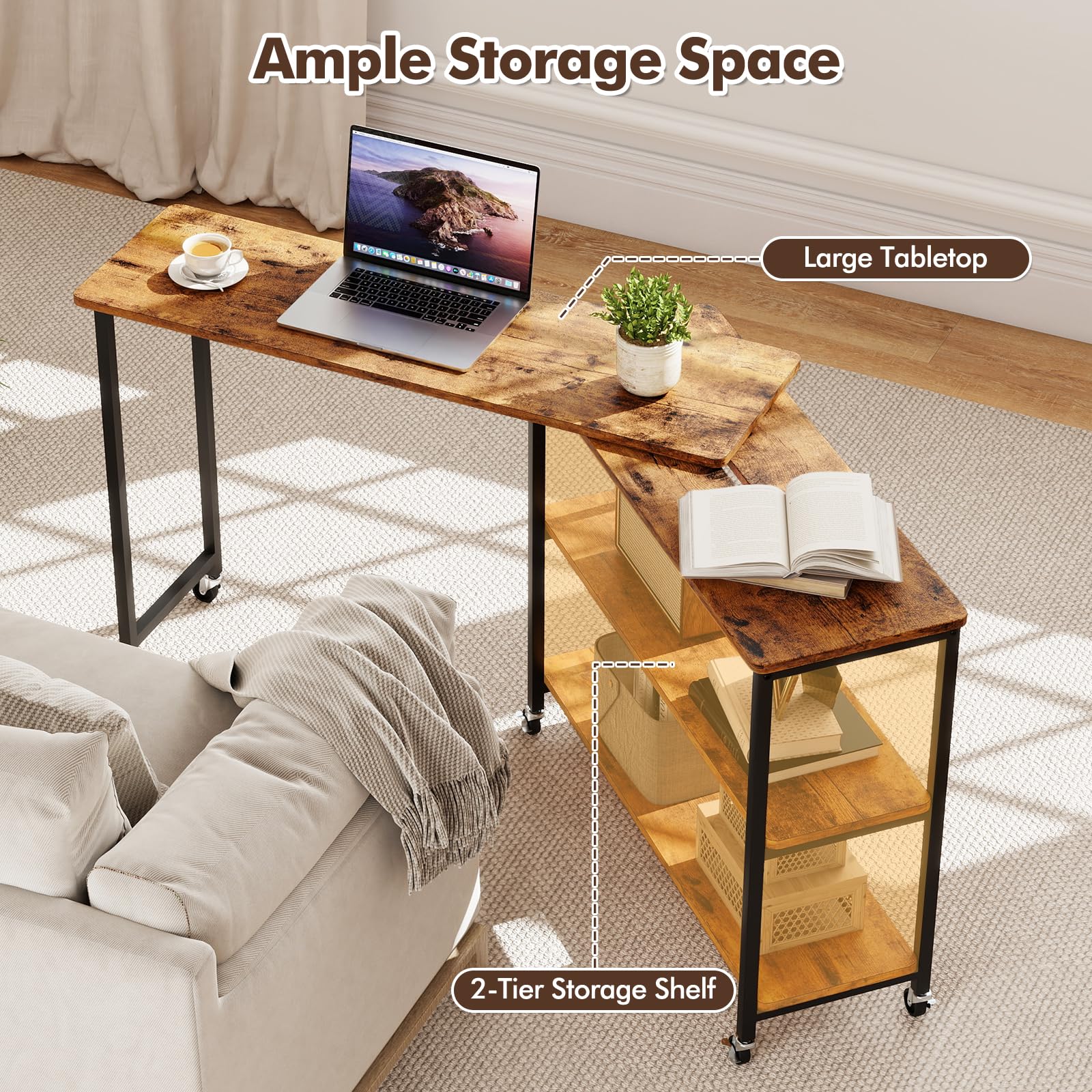 Amazon.com: Giantex 360° Free Rotating Sofa Side Table, Patented