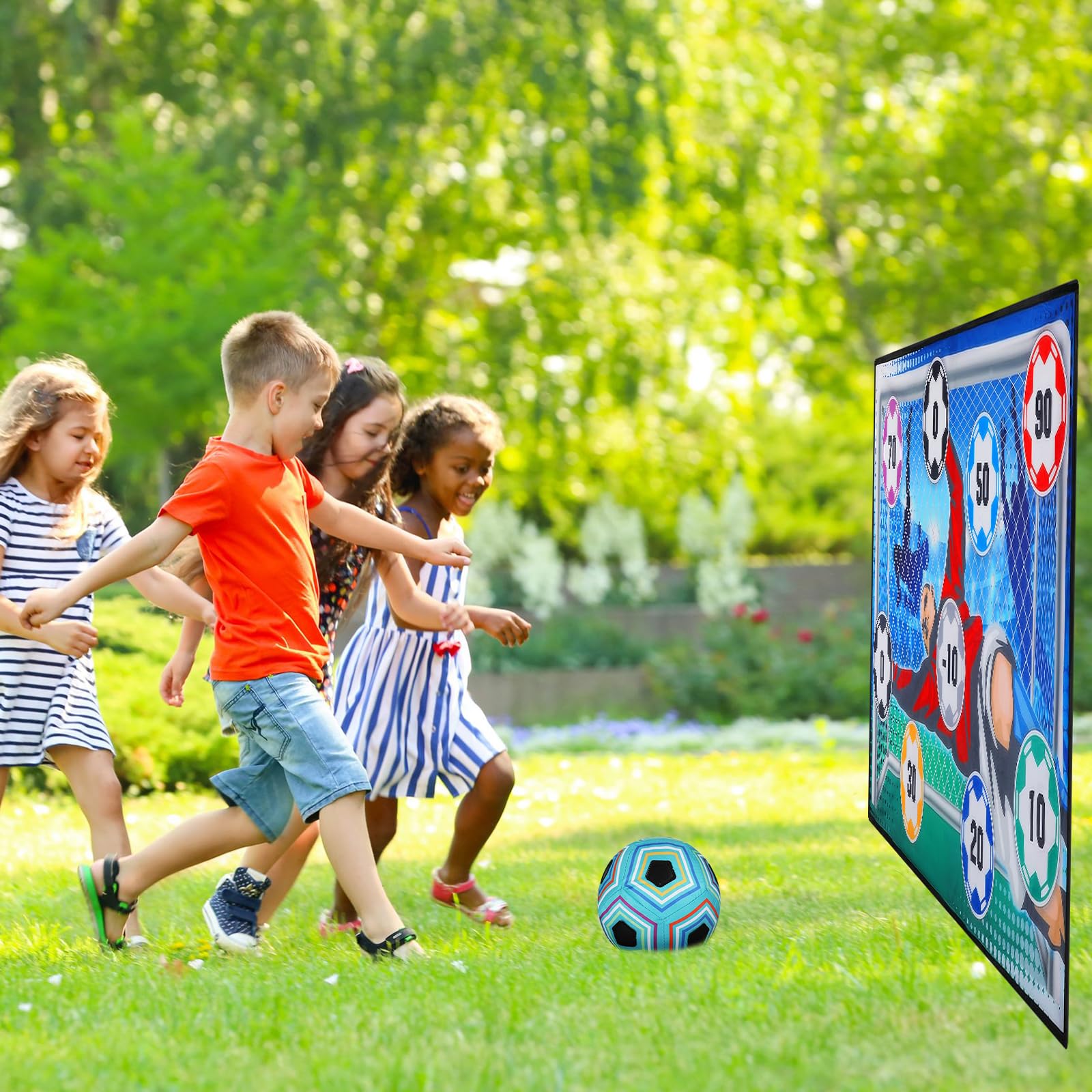 KOIROI Set da Gioco con Pallone da Calcio per Bambini di 3 4 5 6 7 8 Anni, Gioco del Lancio del Calcio Giochi da Esterno per Bambini Gioco Calcio, Regalo di Compleanno per Ragazzi e Ragazze