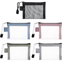 5 PCS Small Mesh Zipper Pouch Bags, Mini Zipper Mesh-Bags, Nylon Mesh Coin Purse, Makeup Organizer, Portable Travel Pouches for Small Items, Credit Card, Daily Toiletries 5 Colors, 3 x 4.3