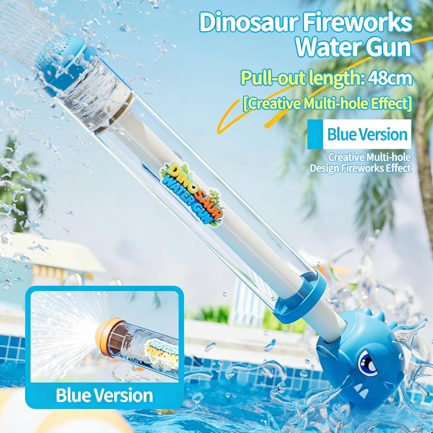 Fireworks Water Gun, Unique Umbrella-Shaped Spray Squirt Gun, High Pressure Water Blaster for Summer Pool Party, Beach, Backyard Games, Romantic Firework Water Toy for Couples, 4 Pack