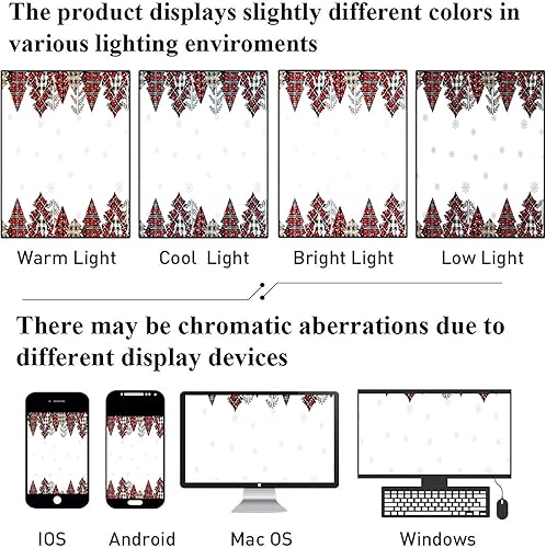 Miniatura 7 de Mantel rectangular de Año Nuevo, 60 x 84 pulgadas, diseño de árboles de Año Nuevo, impermeable, resistente a las manchas y a las arrugas, lavable,