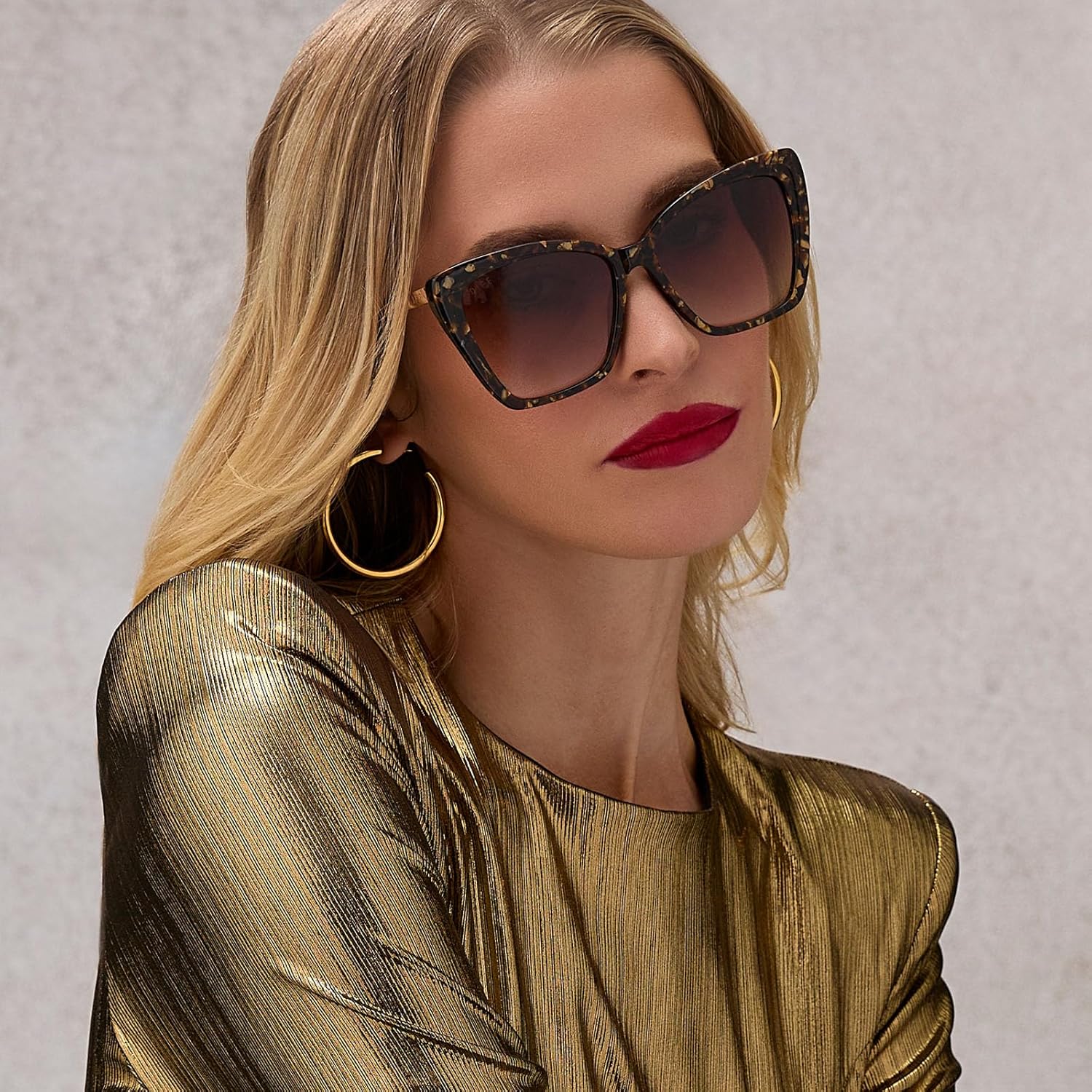 DIFF Becky II Designer Oversized Cat Eye Sunglasses for Women | Tortoise Frames | 100% UV Protection - Image 4