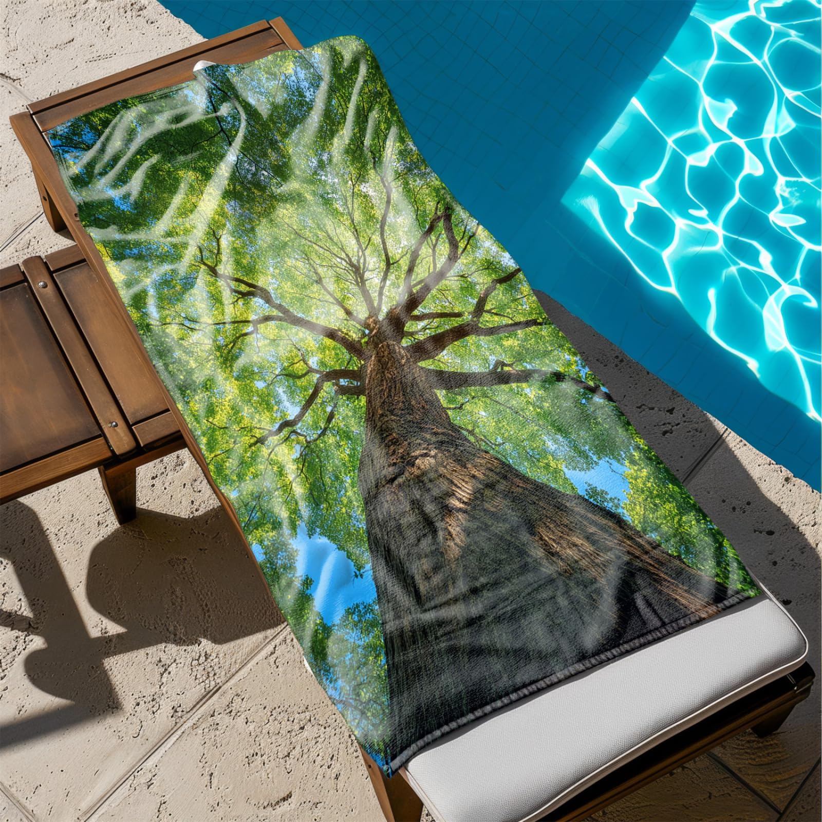 Générique Serviette Microfibre Plage Feuilles Vertes