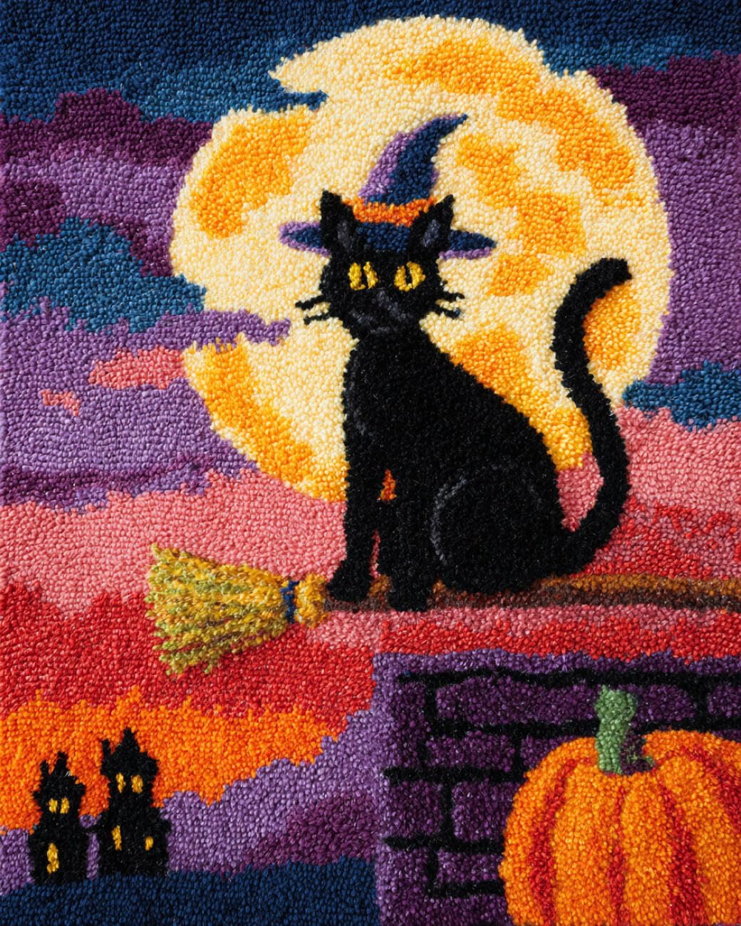 AMBATTERY Large Rug Making Kit Cat on the Roof 60x40cm