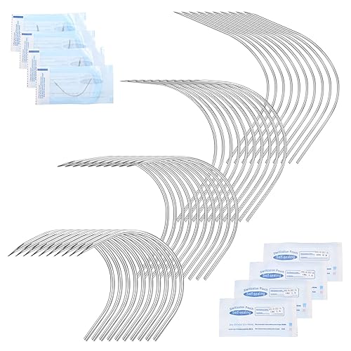 JIESIBAO 100 agujas de perforación de cuerpo mixto, 14G, 16G, 18G, 20G, acero inoxidable, estéril, desechable, oreja, ombligo, pezón, labio, agujas