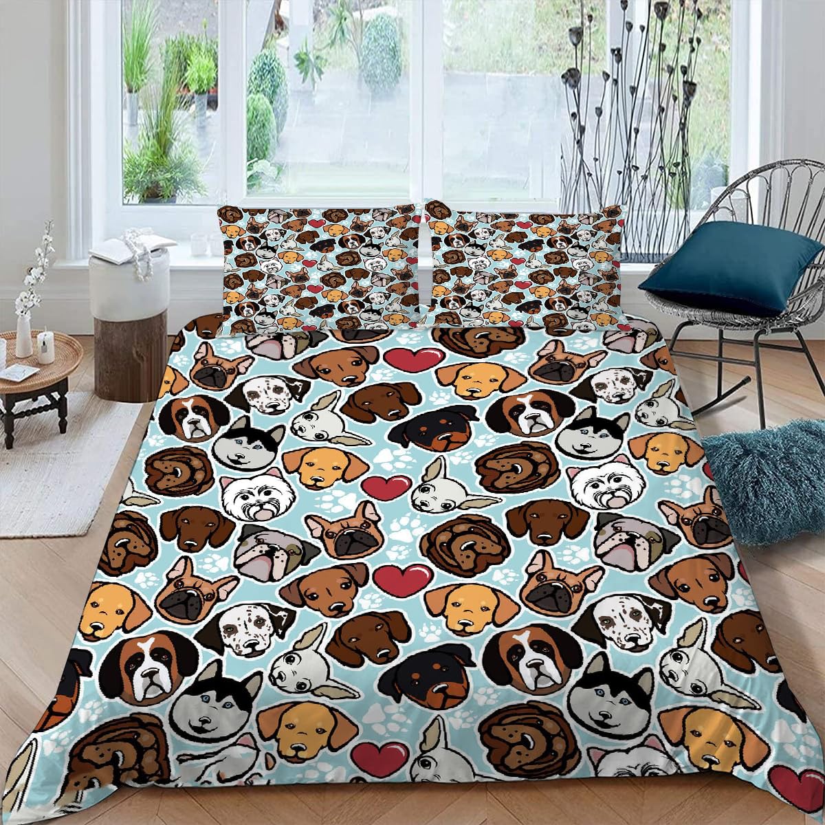 Chien housse de couette 140x200cm, le cadeau parfait pour passionnés d'animaux