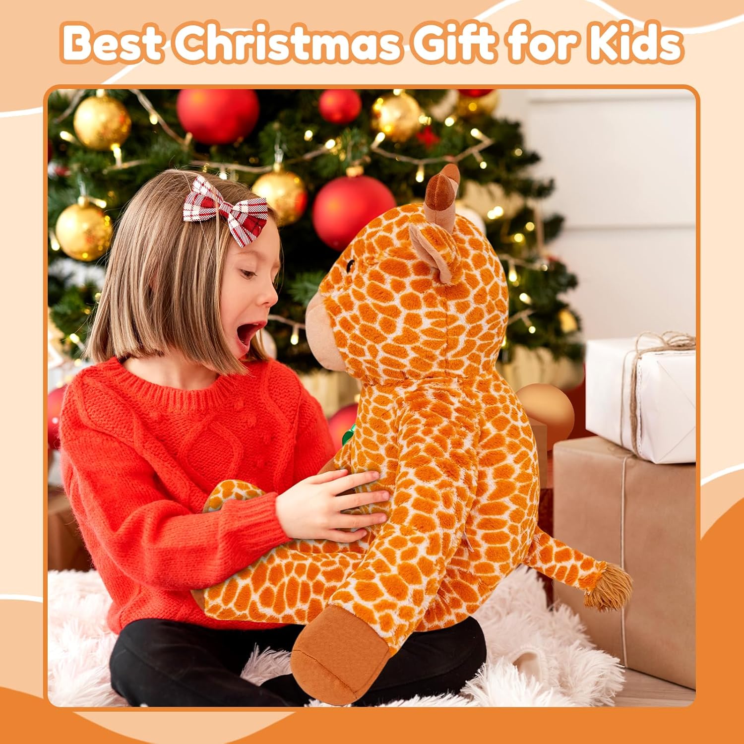 SQEQE Big Giraffe Stuffed Animal 39 in, Giant Stuffed Giraffe for Kids Adults, Cute Huge Plushies for Birthday Christmas Valentine's Gift